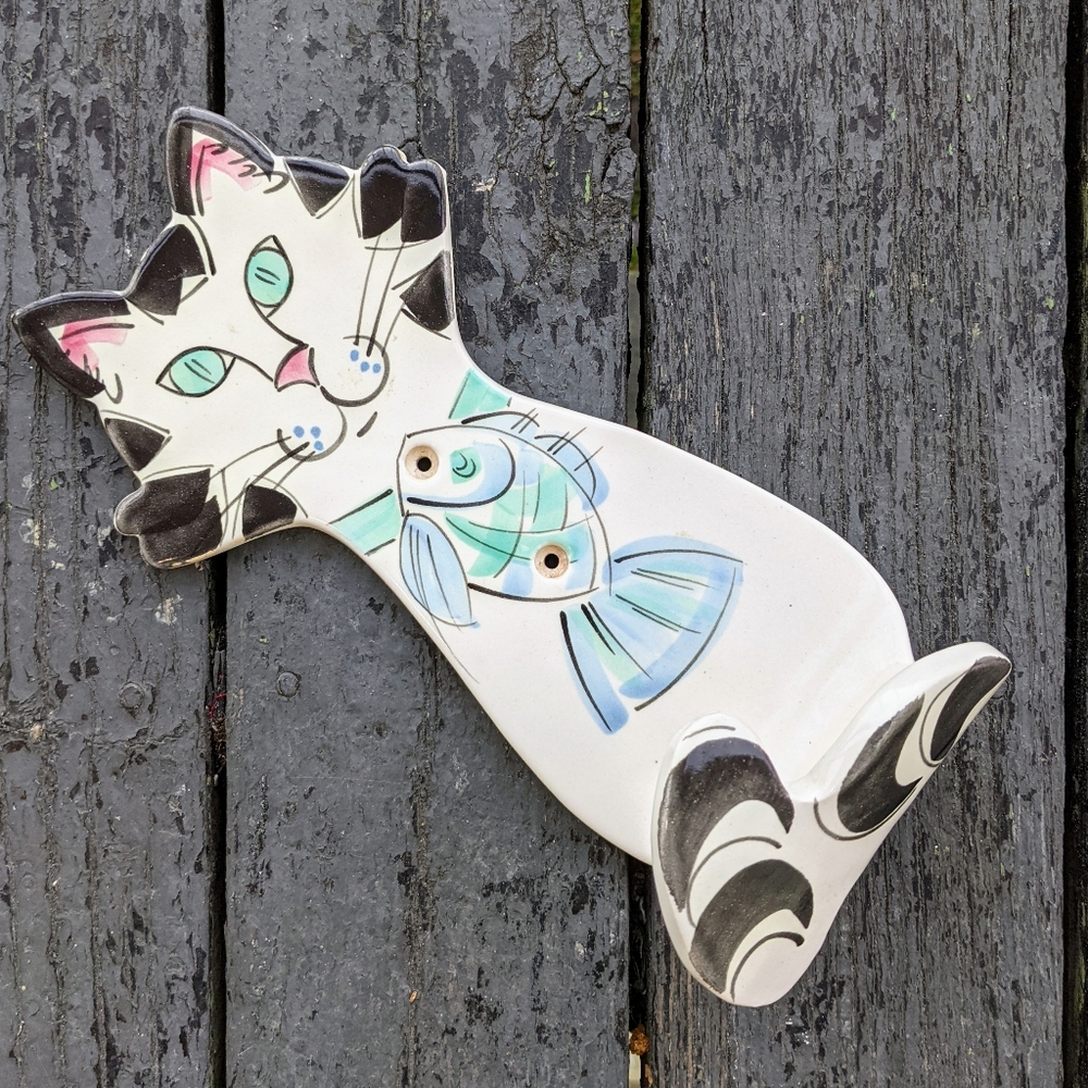 Julie Tosch Studio Pottery CAT Wall Hook Towel Hanger